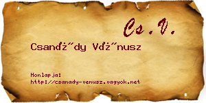 Csanády Vénusz névjegykártya